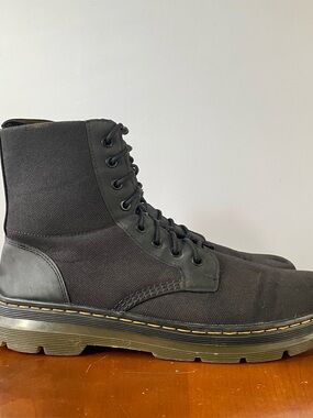 Dr. Martens Combs Black Canvas Combat Boots | US 12